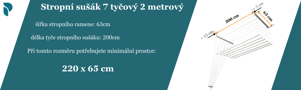 Sušák 7 tyčový 2 metrový
